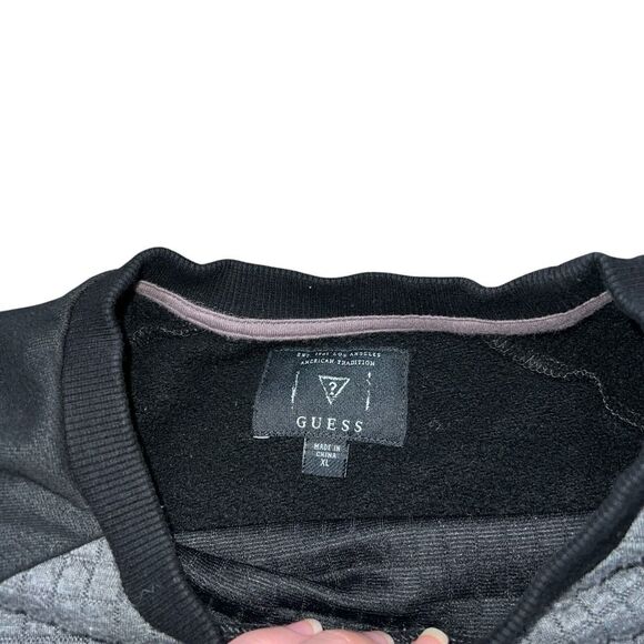 GUESS Men’s Grey & Black Pullover Crewneck Size XL - Picture 4 of 8
